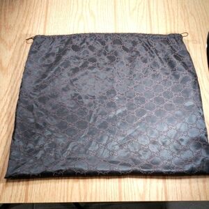 GUCCI Monogram Drawstring Dust Bag – Tan & Brown Protective Storage Bag - GG102